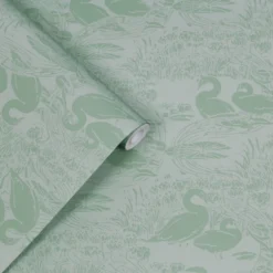 Tapet Laura Ashley Swans Jade Grön 118472