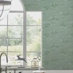 Tapet Laura Ashley Swans Jade Grön 118472