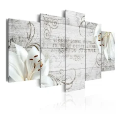 Tavla Arkiio White Lilies On Wood
