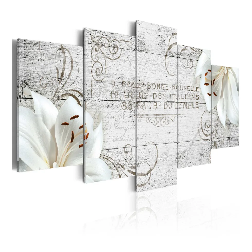 Tavla Arkiio White Lilies On Wood