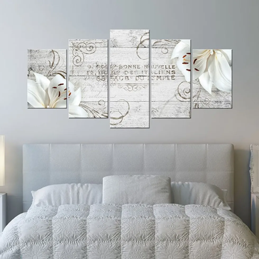 Tavla Arkiio White Lilies On Wood