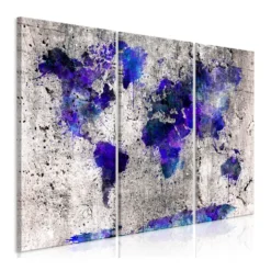 Tavla Arkiio World Map Ink Blots 3 delar
