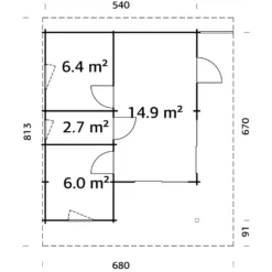 Trädgårdshus Palmako Cecilia 32,4 m2