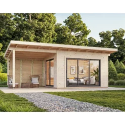 Trädgårdshus Palmako Grace 20,4 m2 (inv. 11,2 m2) med skjutpartier SlidePlus