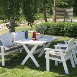 Trädgårdssoffa Trä Hillerstorp Solvik Vitlaserad Utomhus