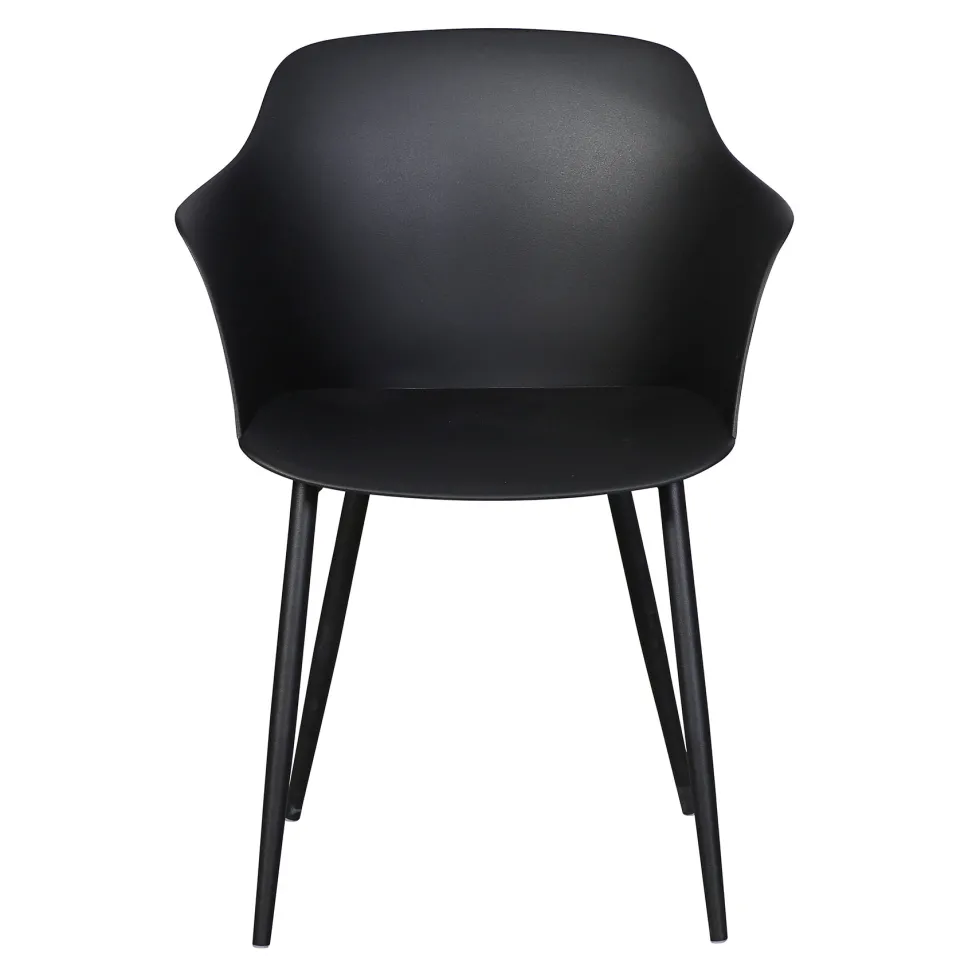 Trädgårdsstol ENVY DESIGN Camilla Svart, Modern Utemöbel i Plast, 2-pack