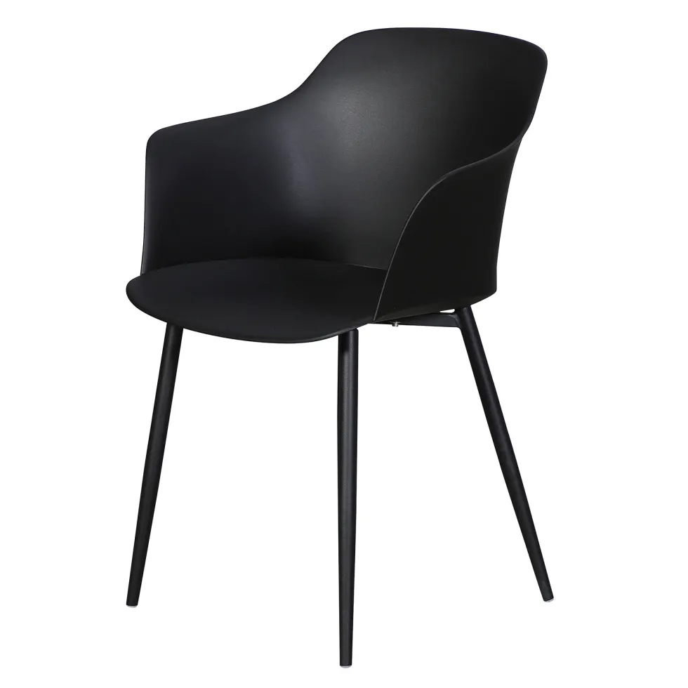 Trädgårdsstol ENVY DESIGN Camilla Svart, Modern Utemöbel i Plast, 2-pack