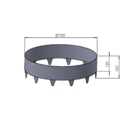 Trädring Skotte Garden Zinkplåt 26cm Hög ⌀90 cm
