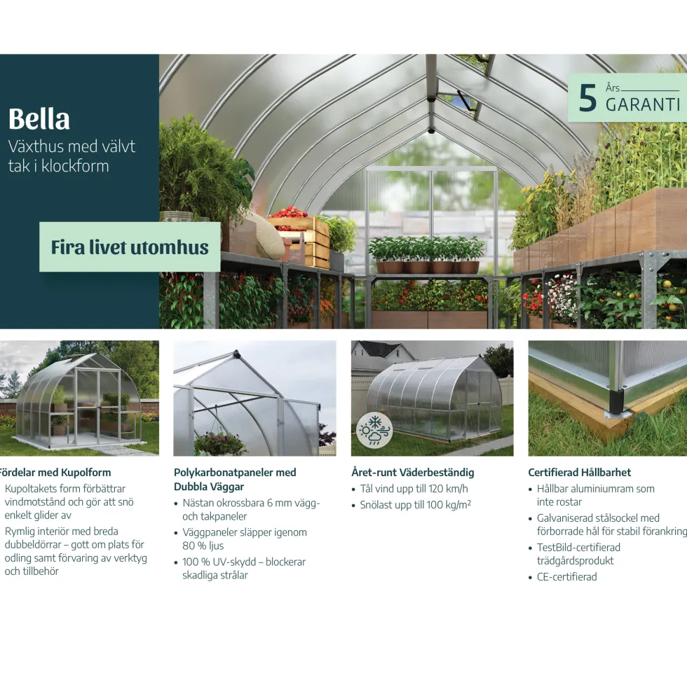 Tunnelväxthus Canopia Kivik 6 m²