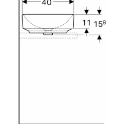 Tvättställ Geberit Variform 550 mm Lay-on Elliptiskt Utan Bräddavlopp