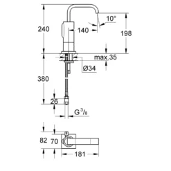 Tvättställsblandare Grohe Allure E 36098 Beröringsfri