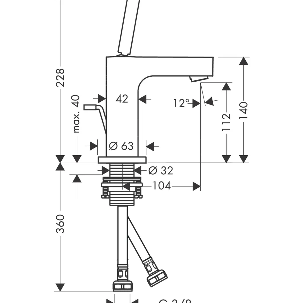 Tvättställsblandare Hansgrohe Axor Citterio 110