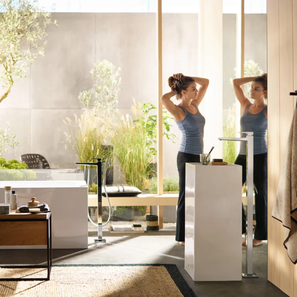 Tvättställsblandare Hansgrohe Metropol 1-grepps för Golvmontage