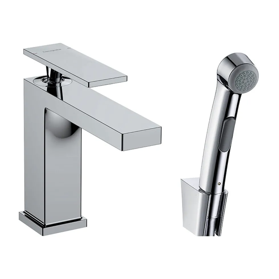 Tvättställsblandare Hansgrohe Tecturis E 110 med Bidettehanddusch och Duschslang