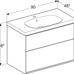 Tvättställsskåp Ifö Sense Art 90 med Avställningsyta och 2 Lådor