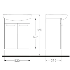 Tvättställsskåp Ifö Spira 570 mm
