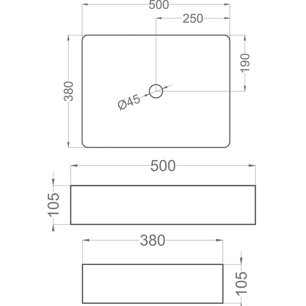 Tvättställ Tenfors Estambul 500x380 mm