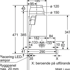 Underbyggnadsfläkt Siemens LI67RB531 iQ300 Rostfritt Stål