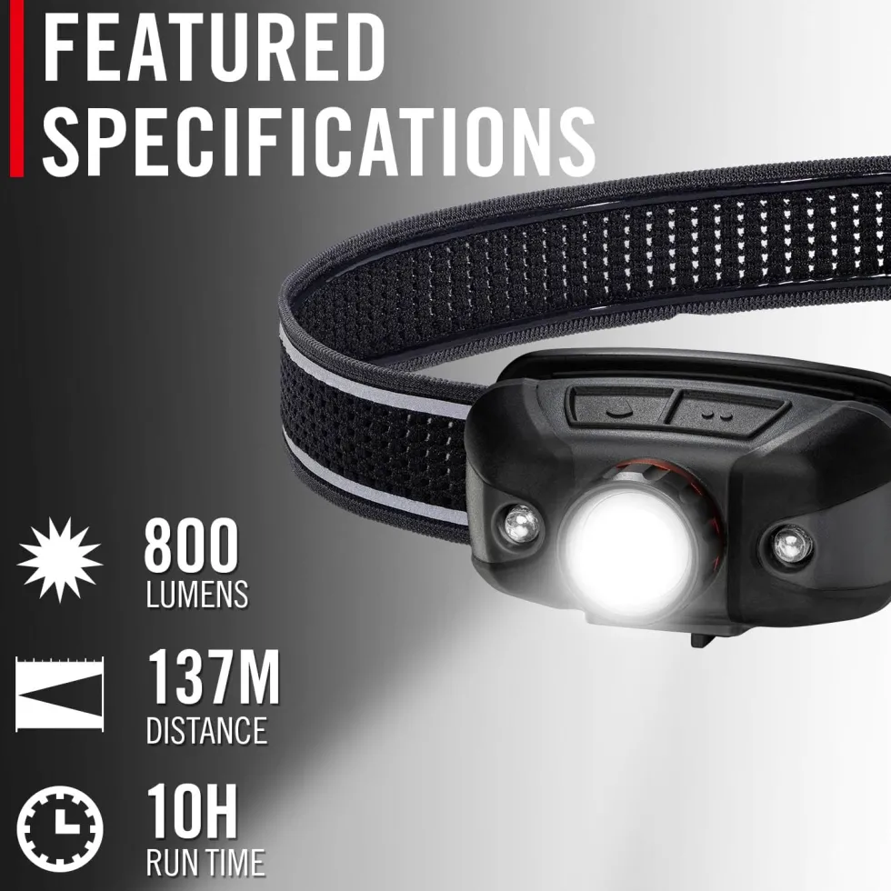 Uppladdningsbar Coast FLX40R Pannlampa med trefärgat ljus 700 lumen