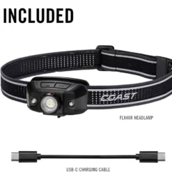 Uppladdningsbar Coast FLX40R Pannlampa med trefärgat ljus 700 lumen