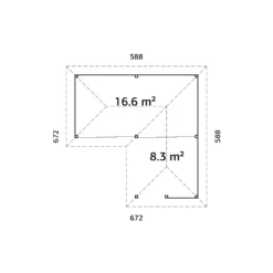 Uterum Palmako Bianca 24,9 m2 Set 222 Slide