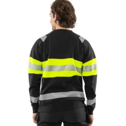 Varsel sweatshirt Fristads Stiby 7530 GKC, klass 1Storlek: XL, Varselgul/Svart