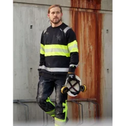 Varsel sweatshirt Fristads Stiby 7530 GKC, klass 1Storlek: XL, Varselgul/Svart