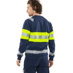 Varsel sweatshirt Fristads Stiby 7530 GKC, klass 1Storlek: XL, Varselgul/Svart