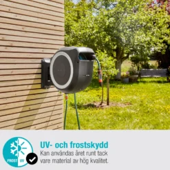 Väggslangbox Gardena RollUp L Vit 30m med Extra Munstycke - Perfekt för Vattenslang & Trädgårdsslang