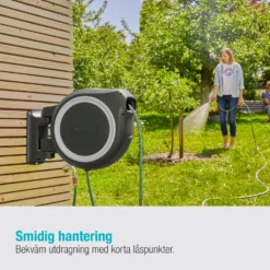 Väggslangbox Gardena RollUp L Vit 30m med Extra Munstycke - Perfekt för Vattenslang & Trädgårdsslang
