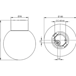 Vägg-/Taklampa Ifö Electric Classic Glob 180 Blank Rak IP54