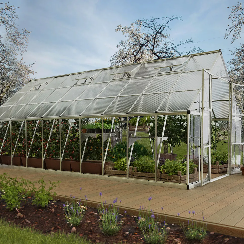 Växthus Canopia by Palram Balance Aluminiumram med UV-Skyddad Polykarbonat & Ventilationsfönster, 14,3 m²