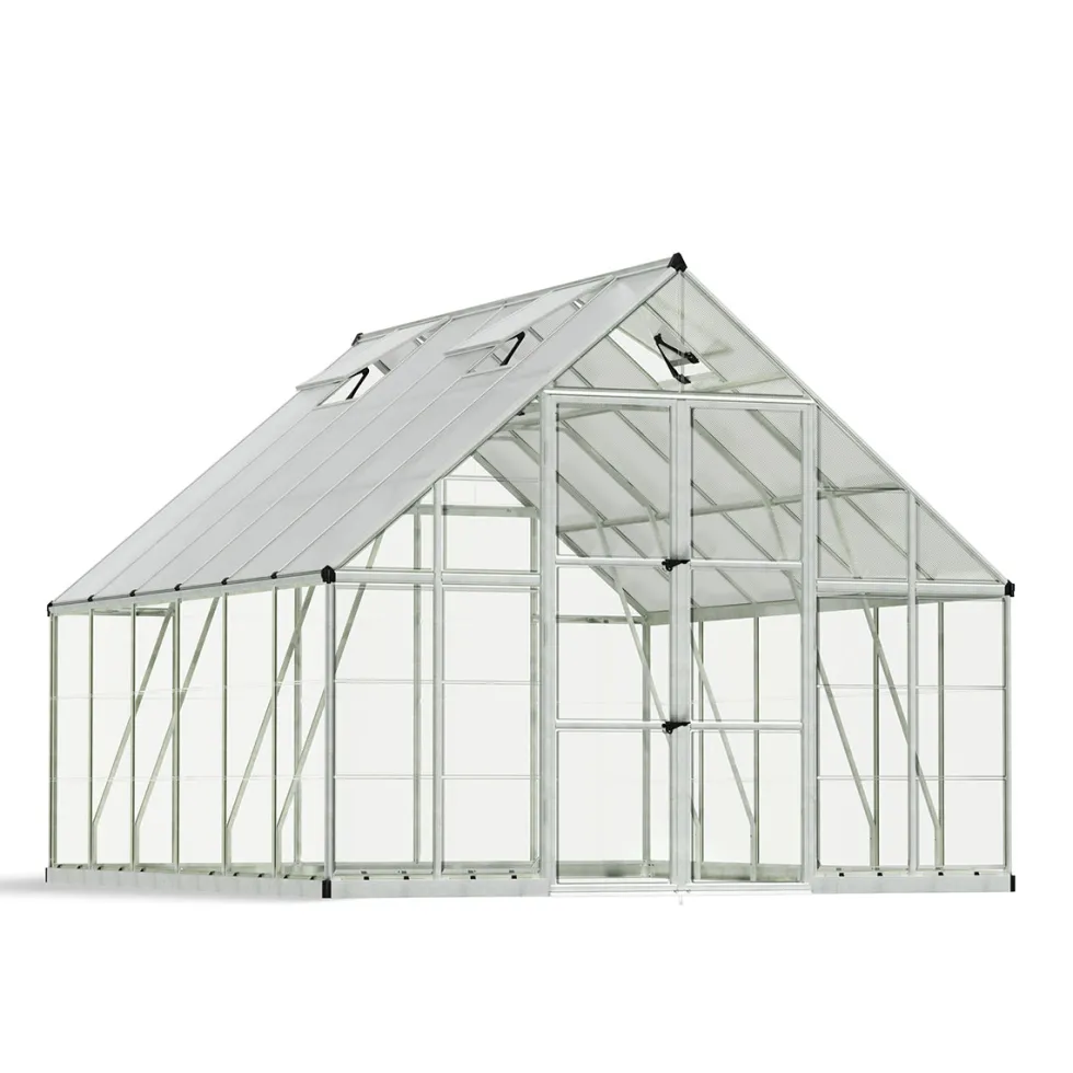 Växthus Canopia by Palram Balance, Aluminiumram med UV-Skyddad Polykarbonat & Ventilationsfönster, 10,8 m²