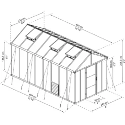 Växthus Canopia by Palram Glory 12,2 m² Mörkgrå
