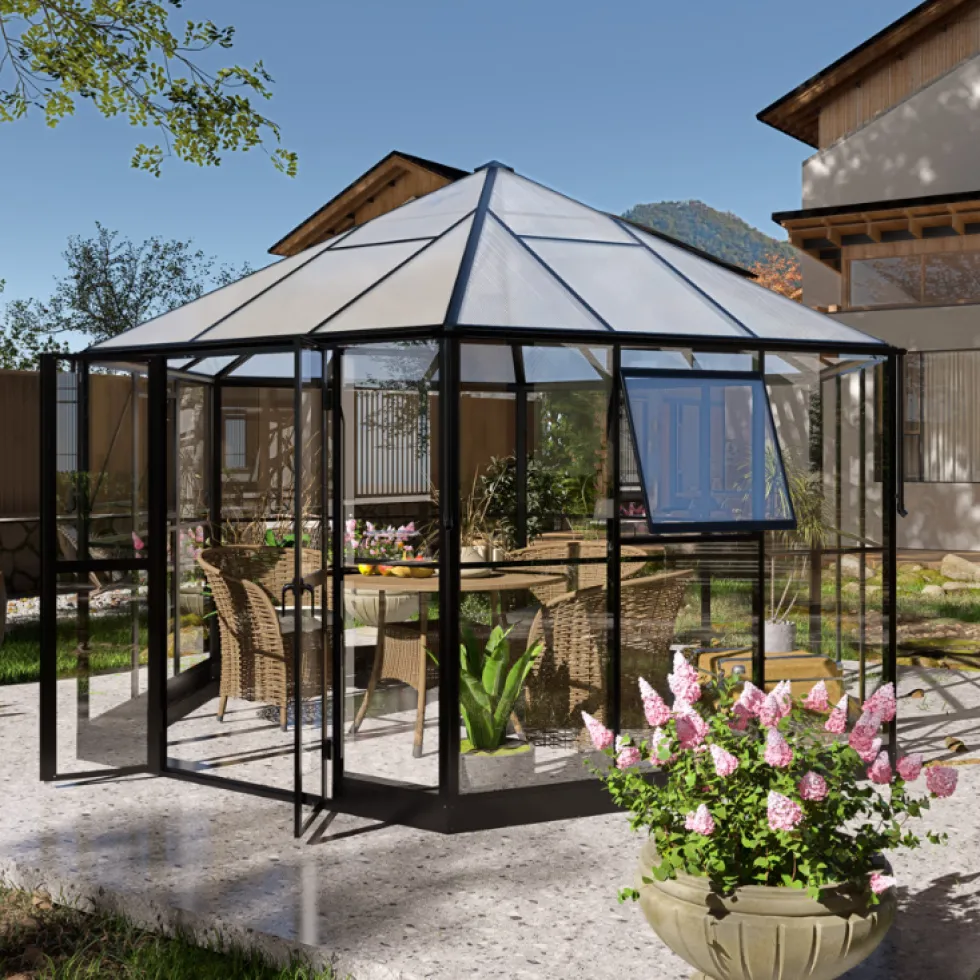 Växthus Lyfco Gazebo 12,7 m² Premium 4 mm Säkerhetsglas