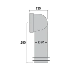 WC-Anslutning Jafo Universal 90 Grader